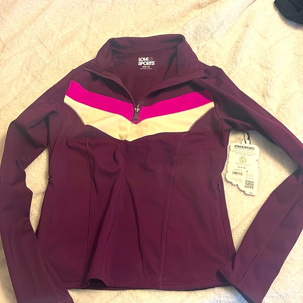 NWT Love & Sports Quarter Zip Jacket